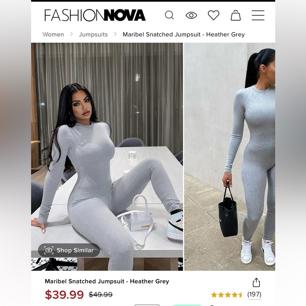 Maribel Snatched Jumpsuit - Heather Grey